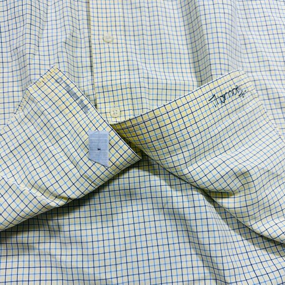 Polo Ralph Lauren Classic Fit Shirt Mens Medium Yellow Plaid Button Down Preppy - Picture 9 of 10